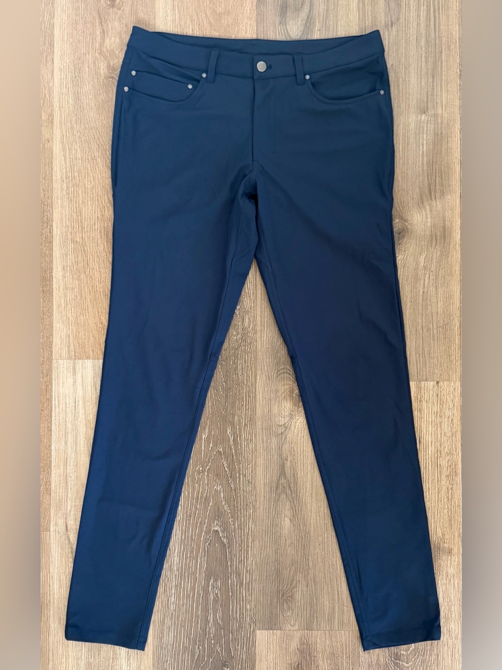 Lululemon Pants Mens Sz 33 Blue 5 Pocket ABC Classic Warstreme Slim Tapered
